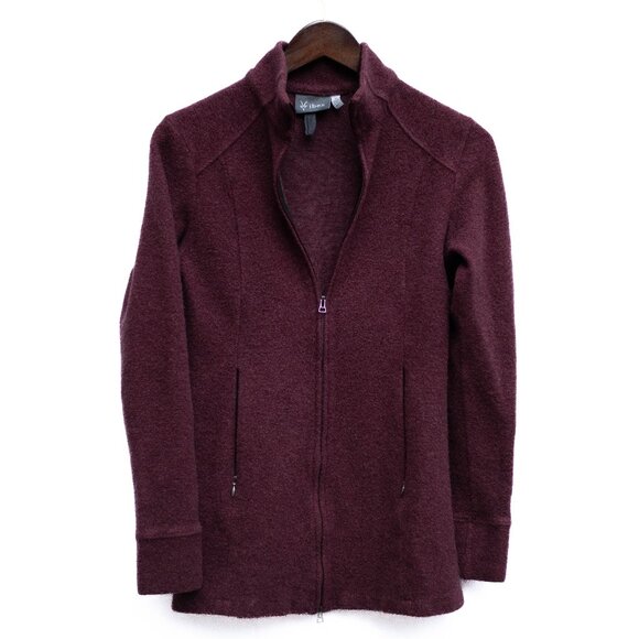 IBEX Merino Wool Full Zip Jacket 🐑 Women’s Small Burgundy | Made in USA - Picture 1 of 13